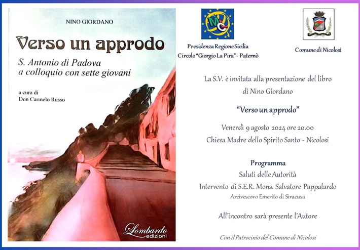 Presentazione del libro di Nino Giordano: "Verso un approdo"